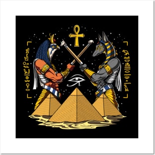 Ancient Egyptian Gods Horus Anubis Posters and Art